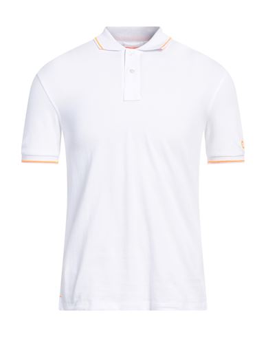 Shop Suns Man Polo Shirt White Size S Cotton, Elastane