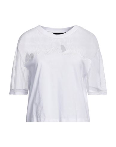 Armani Exchange Woman T-shirt White Size L Cotton, Polyester In White