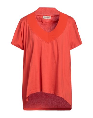 Gentryportofino Woman T-shirt Orange Size 4 Cotton In Red