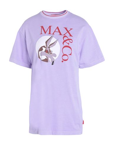 Max & Co . Zzy Woman T-shirt Lilac Size Xl Cotton In Purple