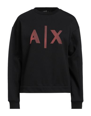 Shop Armani Exchange Woman Sweatshirt Black Size Xs Polyester, Cotton
