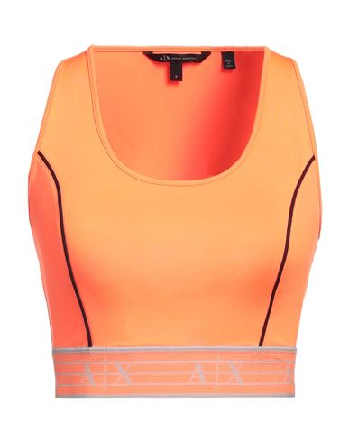 Shop Armani Exchange Woman Top Orange Size L Polyamide, Elastane, Polyester