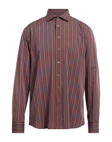 Shop Etro Man Shirt Brown Size 16 ½ Cotton, Lyocell