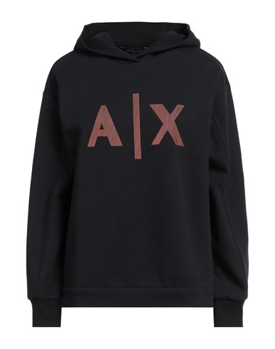 Armani Exchange Woman Sweatshirt Black Size Xs Polyester, Cotton