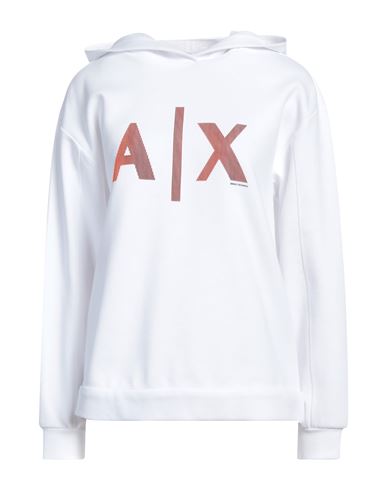 Armani Exchange Woman Sweatshirt White Size M Polyester, Cotton