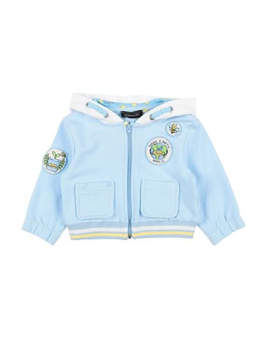 Shop Monnalisa Newborn Boy Sweatshirt Sky Blue Size 3 Cotton, Elastane