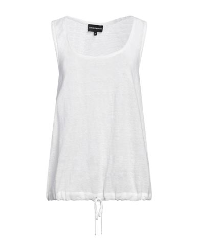 Shop Emporio Armani Woman Top White Size L Linen
