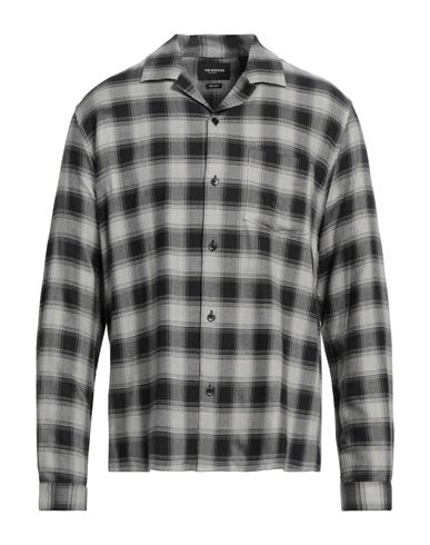 The Kooples Man Shirt Light Grey Size Xl Viscose, Cotton, Wool, Elastane In Gray