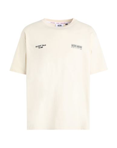 Shop Gcds Man T-shirt Cream Size Xl Cotton In White