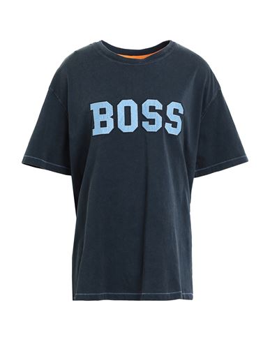 Hugo Boss Boss Woman T-shirt Navy Blue Size L Cotton In Navy Blue