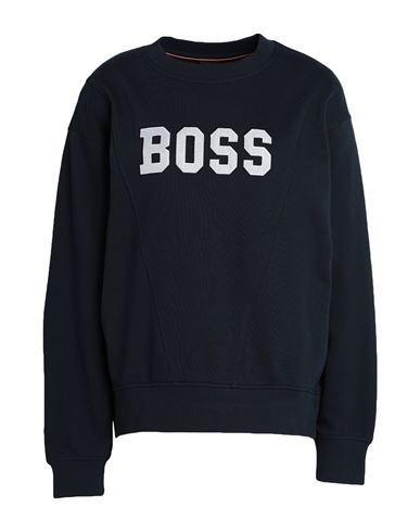 Shop Hugo Boss Boss Woman Sweatshirt Navy Blue Size L Cotton