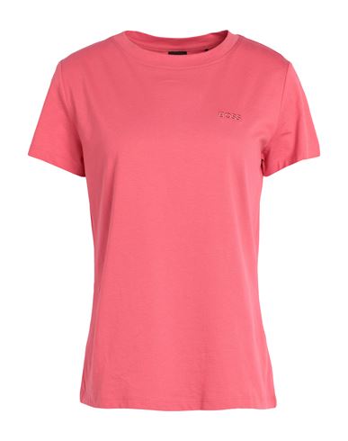 Shop Hugo Boss Boss Woman T-shirt Coral Size Xl Cotton In Red