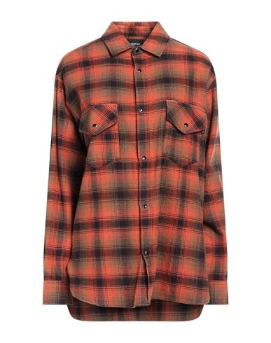 The Kooples Woman Shirt Rust Size 3 Cotton, Wool In Red