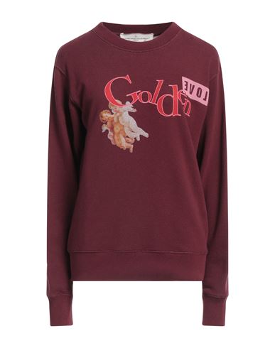 Shop Golden Goose Woman Sweatshirt Burgundy Size S Cotton In Red