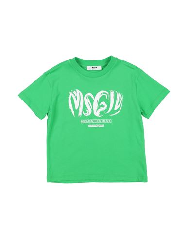 Msgm Toddler Boy T-shirt Green Size 6 Cotton In Green