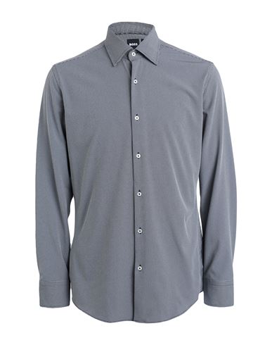 Shop Hugo Boss Boss Man Shirt Grey Size 17 ½ Polyester, Elastane