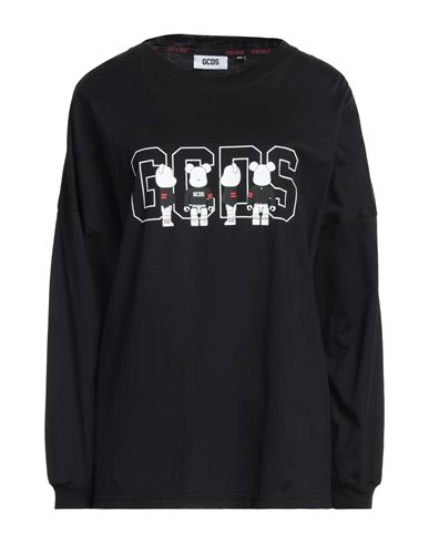 Gcds Woman T-shirt Black Size Xl Cotton
