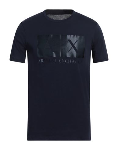 Shop Armani Exchange Man T-shirt Navy Blue Size S Cotton