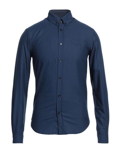 The Kooples Man Shirt Midnight Blue Size Xl Cotton, Polyester