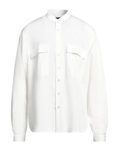 Shop Lardini Man Shirt Ivory Size 3xl Rayon, Linen In White