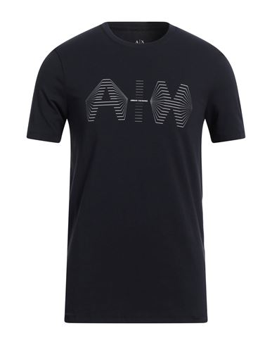 Shop Armani Exchange Man T-shirt Navy Blue Size M Cotton, Elastane
