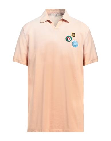 Shop Golden Goose Man Polo Shirt Apricot Size M Cotton In Orange
