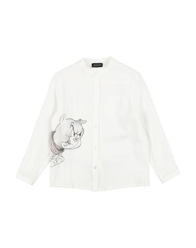 Shop Monnalisa Toddler Boy Shirt White Size 6 Cotton, Linen