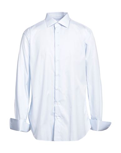 Shop Brioni Man Shirt Sky Blue Size 17 ½ Cotton