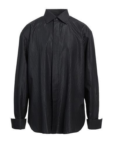 Brioni Man Shirt Black Size 16 Cotton