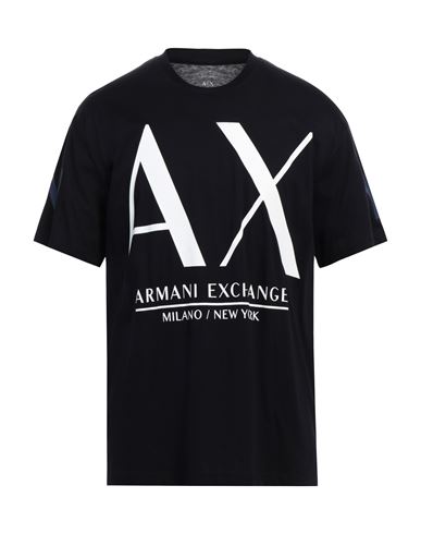 Shop Armani Exchange Man T-shirt Midnight Blue Size M Cotton