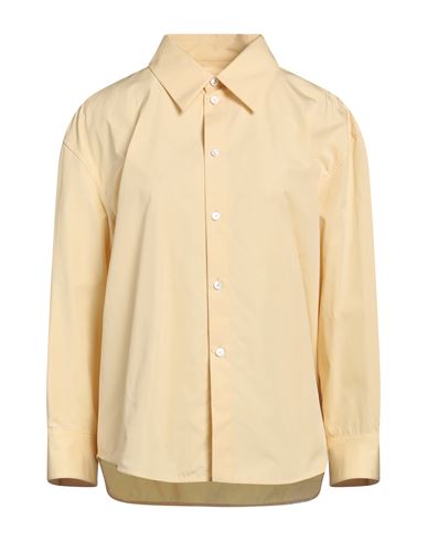 Shop Jil Sander Woman Shirt Light Yellow Size 10 Cotton