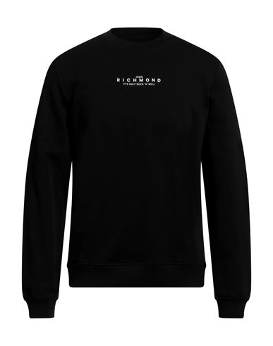 Shop John Richmond Man Sweatshirt Black Size Xxl Cotton, Polyester