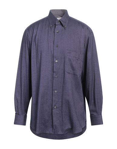 Brioni Man Shirt Light Purple Size 46 Cotton