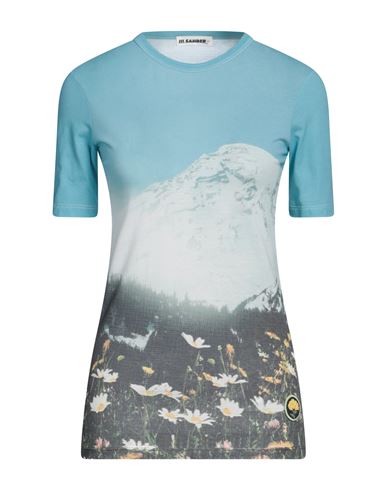 Jil Sander+ Woman T-shirt Sky Blue Size M Cotton