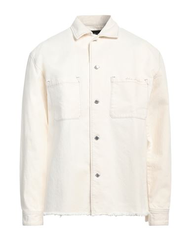The Kooples Man Denim Shirt Ivory Size L Cotton In White