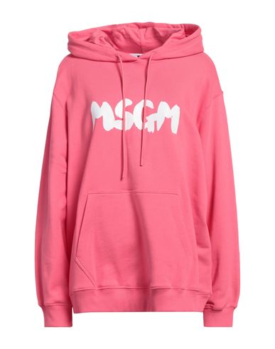 Shop Msgm Woman Sweatshirt Magenta Size Xs Cotton