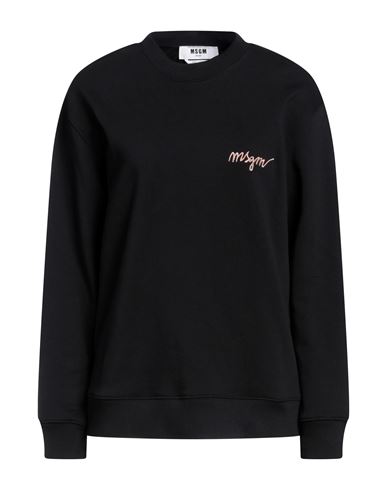 Msgm Woman Sweatshirt Black Size L Cotton