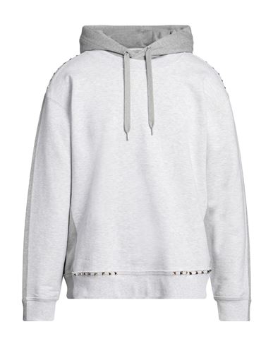 Shop Valentino Garavani Man Sweatshirt Light Grey Size Xl Cotton, Polyamide, Elastane