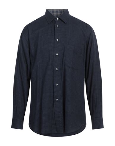Brioni Man Shirt Navy Blue Size 3xl Cotton