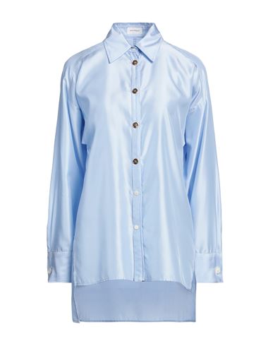 Ferragamo Woman Shirt Sky Blue Size 6 Silk, Polyester