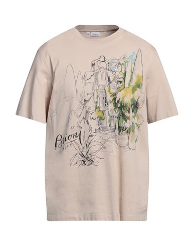 Shop Brioni Man T-shirt Beige Size Xl Cotton