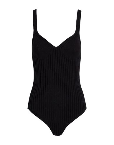 Jil Sander Woman Bodysuit Black Size 6 Cotton, Polyamide