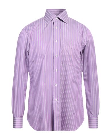 Brioni Man Shirt Light Purple Size 15 Cotton