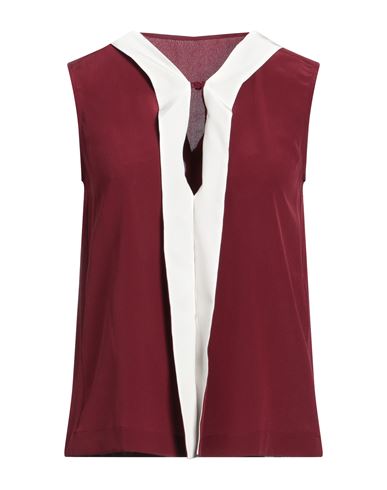 Shop Golden Goose Woman Top Burgundy Size S Silk In Red