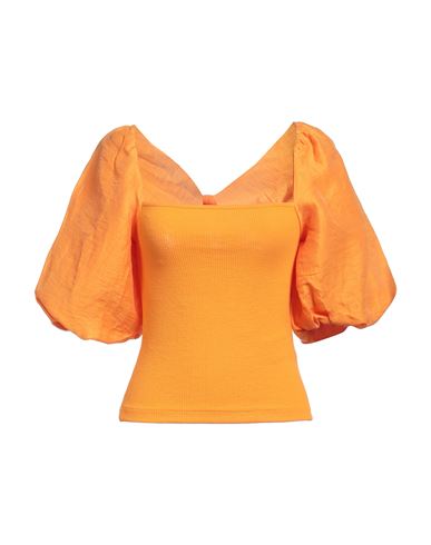 Shop Sandro Woman T-shirt Orange Size 4 Polyester, Viscose, Elastane