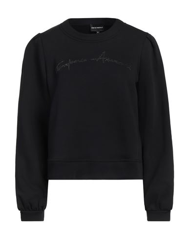 Emporio Armani Woman Sweatshirt Black Size M Cotton, Polyester