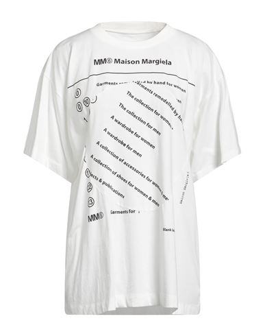 Mm6 Maison Margiela Woman T-shirt White Size Xl Cotton