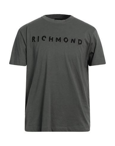 Shop John Richmond Man T-shirt Military Green Size Xxl Cotton