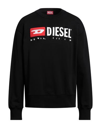 Diesel Man Sweatshirt Black Size M Cotton, Elastane