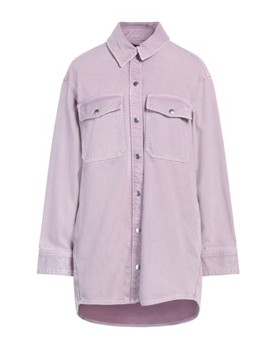 The Kooples Woman Denim Shirt Lilac Size 3 Cotton In Purple